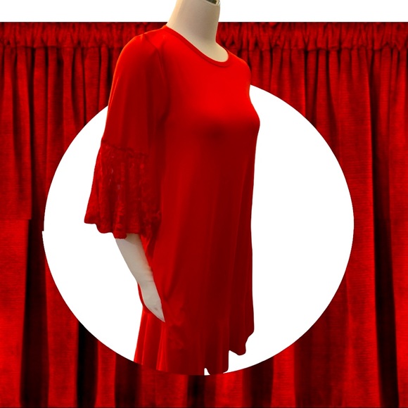 NWTS! Beautiful Red Dress Maurine by Lu LaRoe - Picture 6 of 8